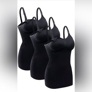 Amazon Black Nursing Tank Top 3 Pack Built in Bra Size Large